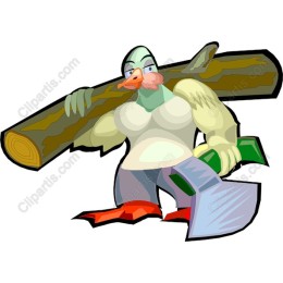 Strong Duck with Axe