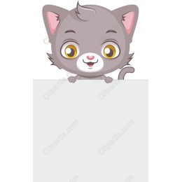 Adorable Gray Cat Character