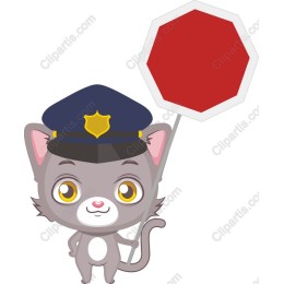 Cute Cat Police Officer
