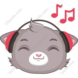 Happy Cat with Headphones