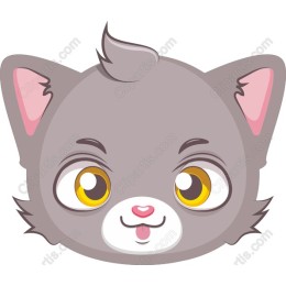 Playful Gray Cat Face