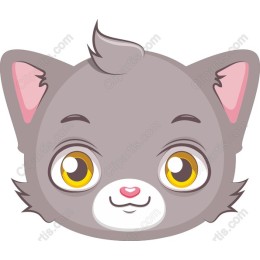 Playful Gray Cat Face