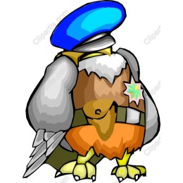 Cartoon Bird Police Officer