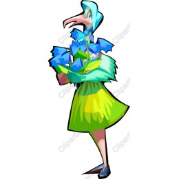 Charming Bird Character with Flowers