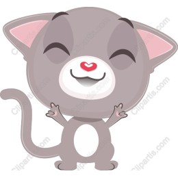 Adorable Happy Gray Cat