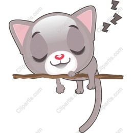 Sleepy Cat on a Branch