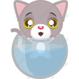 Cute Cat in Fishbowl