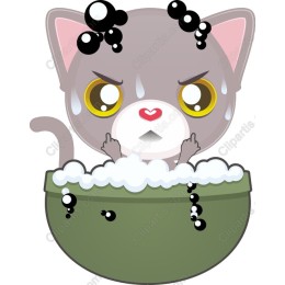 Charming Kitty in Bubble Bath