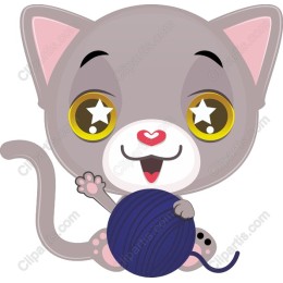 Playful Kitten with Yarn