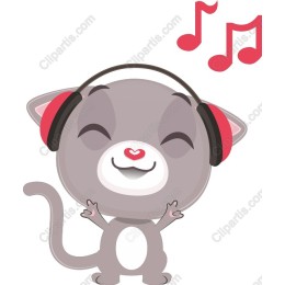 Happy Cat in Headphones