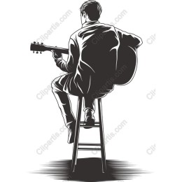 Guitarist Sitting on Stool