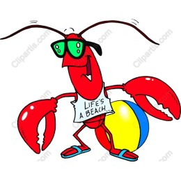 Cheerful Lobster - Life's a Beach