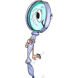 Whimsical Magnifying Glass Character