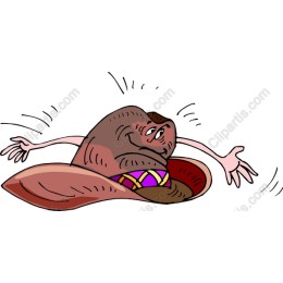 Playful Cartoon Character with Hat