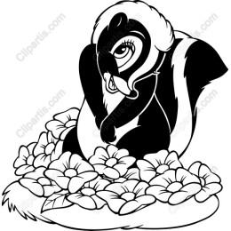 Charming Skunk and Floral