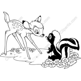 Whimsical Baby Deer and Skunk