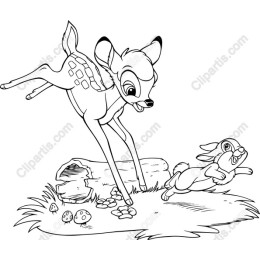 Whimsical Deer and Rabbit