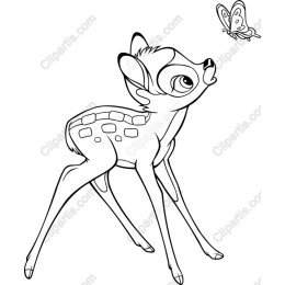 Whimsical Fawn and Butterfly