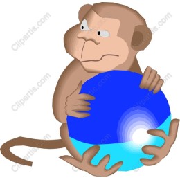 Playful Monkey with Sphere