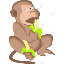 Vibrant Cartoon Monkey with Bananas