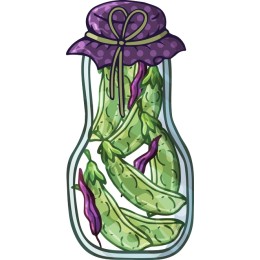 Whimsical Glass Jar with Peas