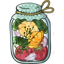 Colorful Mason Jar with Pickled Vegetables