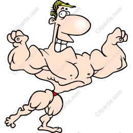 Cartoon Muscular Bodybuilder