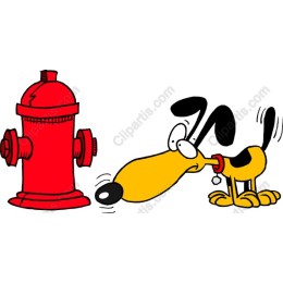 Playful Dog and Fire Hydrant