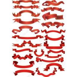 Red Ribbon Clipart Bundle - 20 Unique