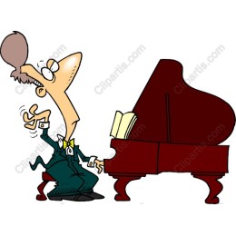 Whimsical Pianist Cartoon