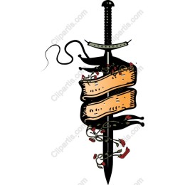 Elegant Sword with Banners