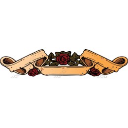 Vintage Floral Scroll Banner