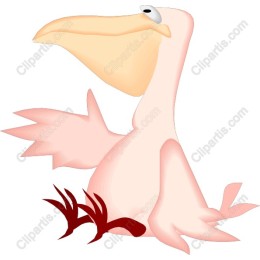 Whimsical Pink Pelican