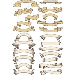 Vintage Ribbon Clipart Bundle
