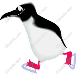 Whimsical Penguin Ice Skater