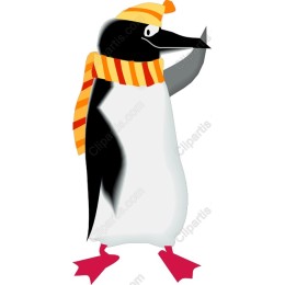 Playful Penguin in Scarf