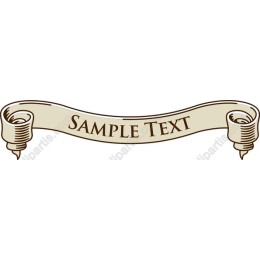 Vintage Ribbon with Customizable Sample Text
