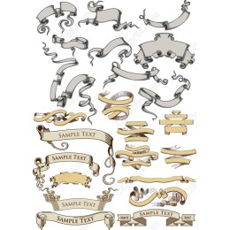 Vintage Ribbon Clipart Bundle