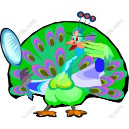 Colorful Peacock Character