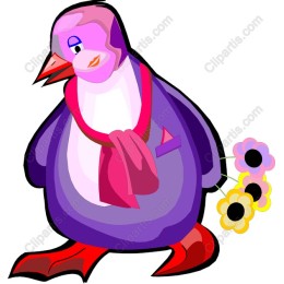 Whimsical Purple Penguin
