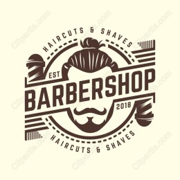 Barbershop Logo - Vintage Haircuts & Shaves
