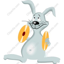 Playful Rabbit with Records