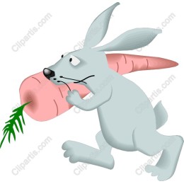 Playful Rabbit with Carrot