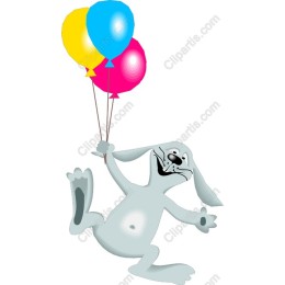Joyful Rabbit with Balloons