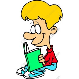Cheerful Boy Reading