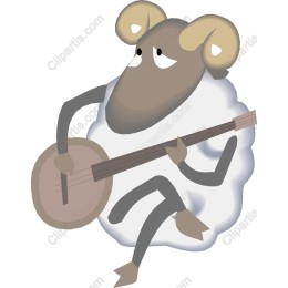 Whimsical Sheep Playing Banjo