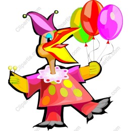 Cheerful Clown with Balloons
