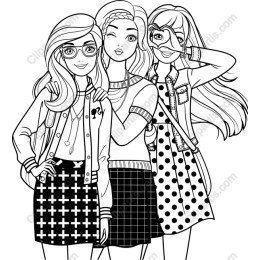 Trendy Girls Black-and-White