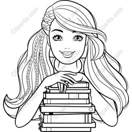 Joyful Girl with Books