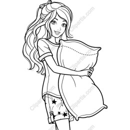 Charming of a Girl with a Pillow